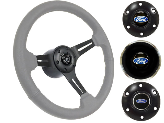 1969, 78-91 Ford Truck Steering Wheel Kit | Grey Leather | ST3060GRY