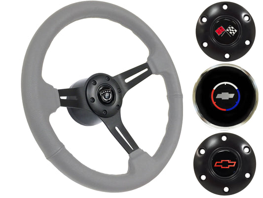 1967-68 El Camino Steering Wheel Kit | Grey Leather | ST3060GRY