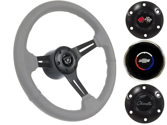 1969-77 Chevelle Steering Wheel Kit | Grey Leather | ST3060GRY