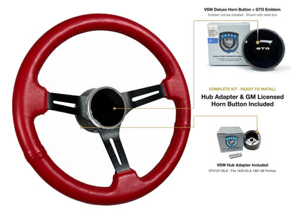 ST3060RED 1967-68 Pontiac kit - Deluxe button, GTO emblem