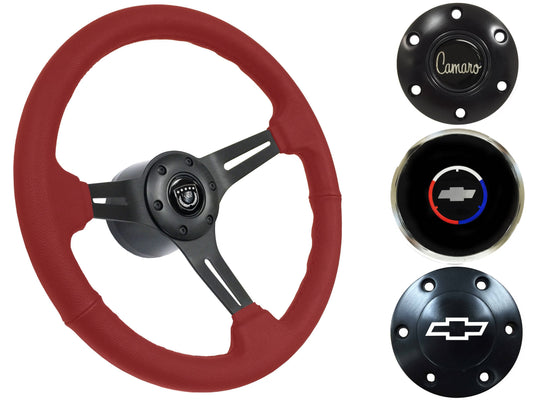 1969-89 Camaro Steering Wheel Kit | Red Leather | ST3060RED