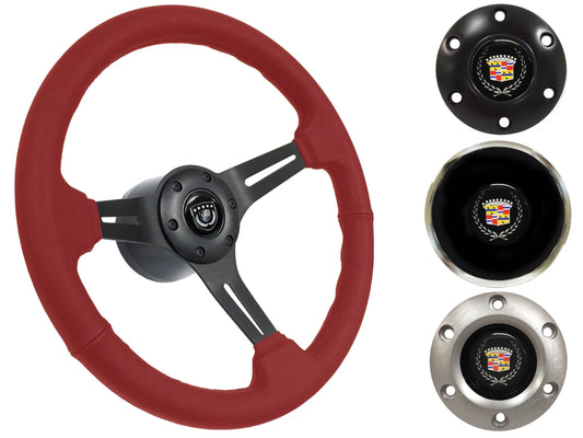 1969-89 Cadillac Steering Wheel Kit | Red Leather | ST3060RED