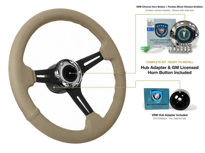 ST3060TAN steering wheel kit - Chrome horn button, Pontiac Motor Division emblem