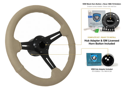 ST3060TAN 1969-88 Chevy Nova kit - Black button, Nova 1966-72 emblem