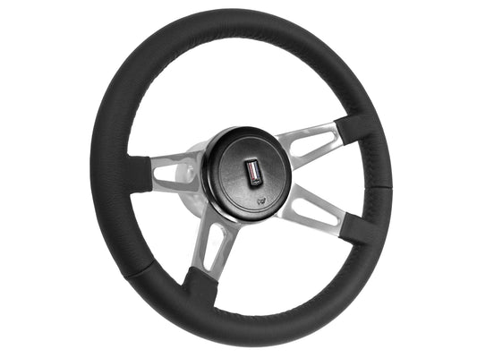 1982-89 Camaro Steering Wheel Kit | Black Leather | OE Horn Button