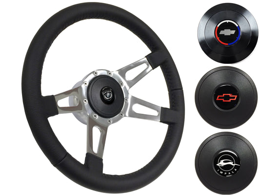 1955-68 Impala Steering Wheel Kit | Black Leather | ST3070