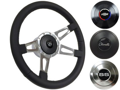 1967-68 Chevelle Steering Wheel Kit | Black Leather | ST3070