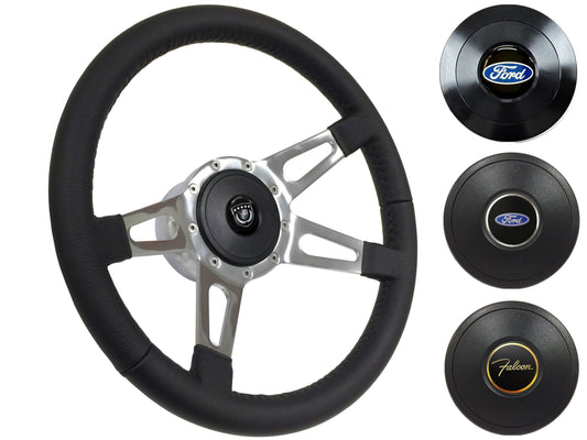 1970 Ford Falcon Steering Wheel Kit | Black Leather | ST3070