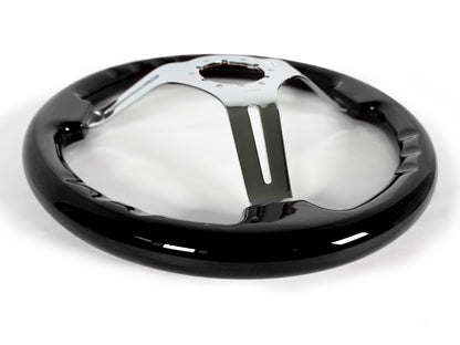 Volkswagen 6-Bolt Steering Wheel Castle Kit | Black Ash Wood / Chrome