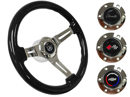 1967-68 Chevelle Steering Wheel Kit | Black Ash Wood | ST3072