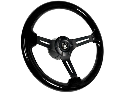 Volkswagen 6-Bolt Steering Wheel Castle Kit | Black Ash Wood / Black Alumunum