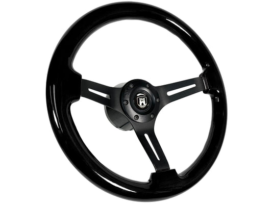 Volkswagen 6-Bolt Steering Wheel Castle Kit | Black Ash Wood / Black Alumunum