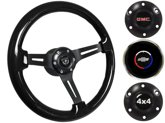 1960-73 Chevy Truck, GMC Steering Wheel Kit | Black Ash Wood | ST3073