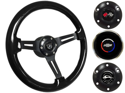 1955-68 Impala Steering Wheel Kit | Black Ash Wood | ST3073