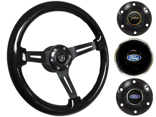 1970 Ford Falcon Steering Wheel Kit | Black Ash Wood | ST3073