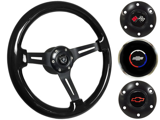 1962-68 Chevy Nova Steering Wheel Kit | Black Ash Wood | ST3073