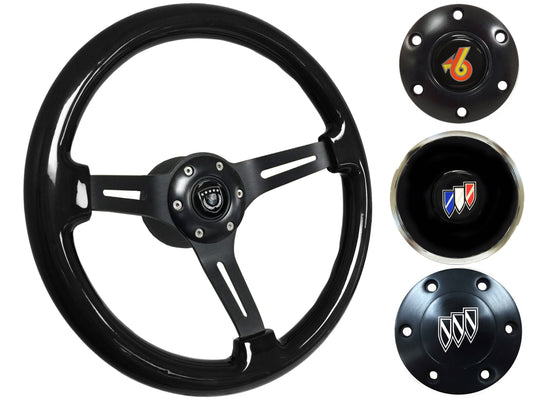 1969-89 Buick Telescopic Steering Wheel Kit | Black Ash Wood | ST3073