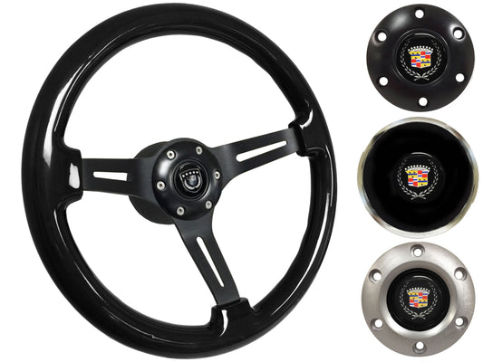 1969-89 Cadillac Steering Wheel Kit | Black Ash Wood | ST3073