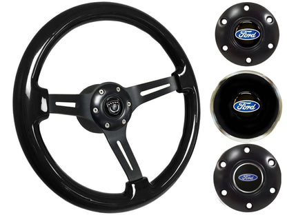 1965-69 Ford Ranchero Steering Wheel Kit | Black Ash Wood | ST3073
