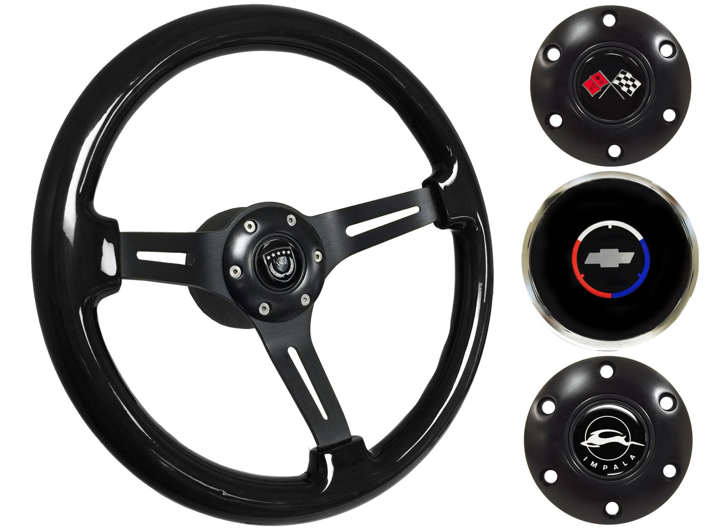 1969-85 Impala Steering Wheel Kit | Black Ash Wood | ST3073