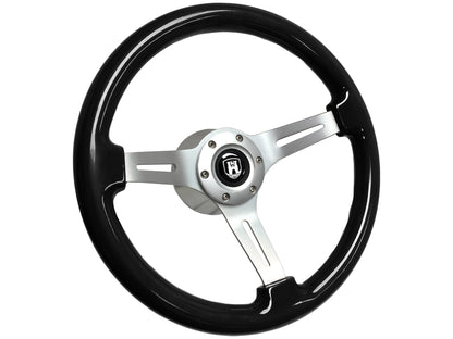 Volkswagen 6-Bolt Steering Wheel Castle Kit | Black Ash Wood / Brushed Alumunum