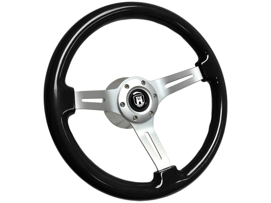 Volkswagen 6-Bolt Steering Wheel Castle Kit | Black Ash Wood / Brushed Alumunum