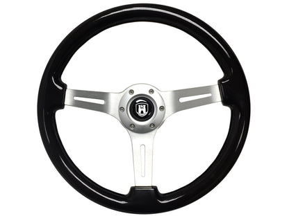 Volkswagen 6-Bolt Steering Wheel Castle Kit | Black Ash Wood / Brushed Alumunum