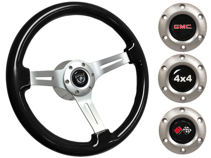 1960-73 Chevy Truck, GMC Steering Wheel Kit | Black Ash Wood | ST3074