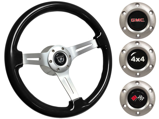 1974-94 Chevy Truck, GMC Steering Wheel Kit | Black Ash Wood | ST3074