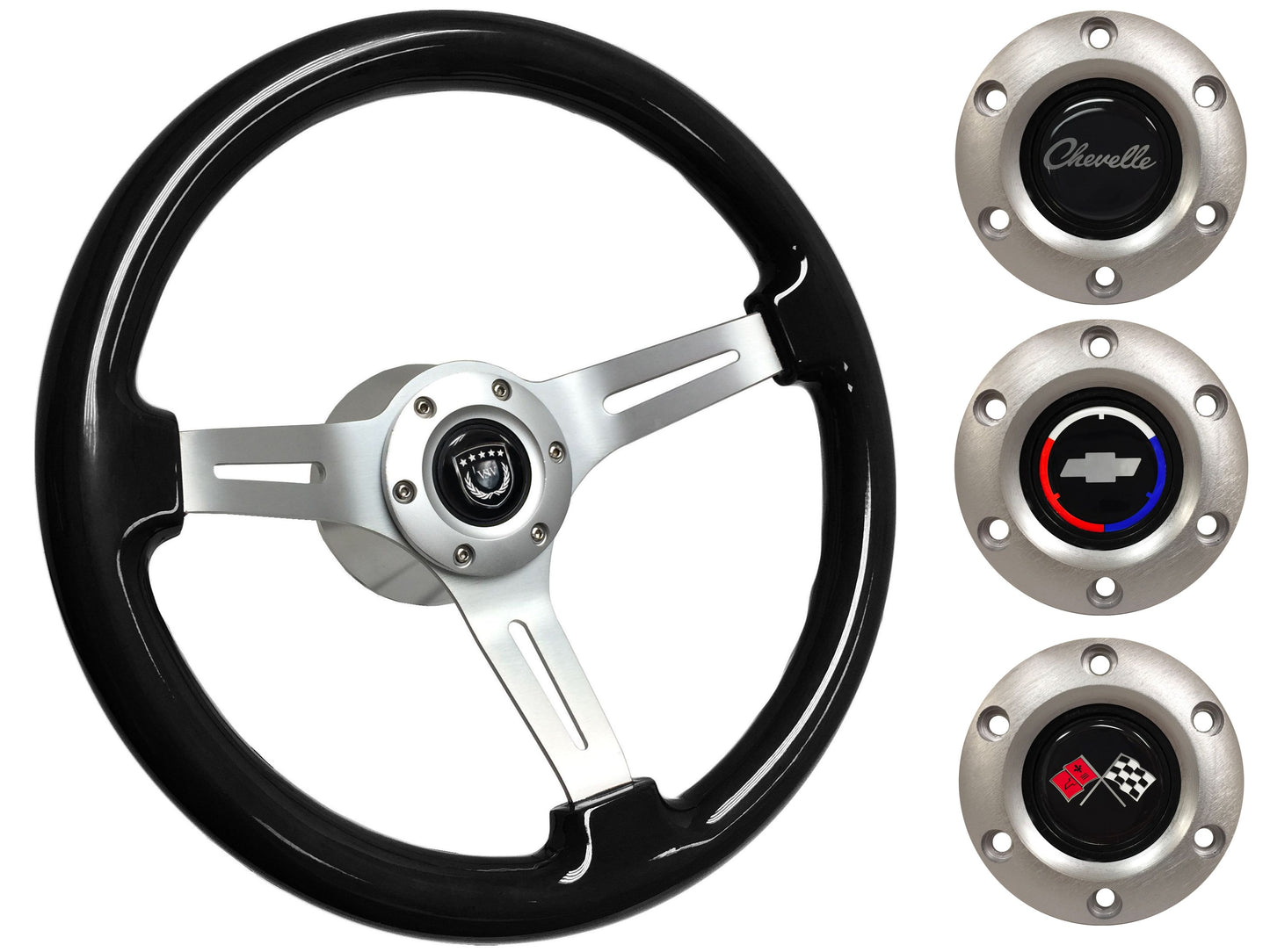 1967-68 Chevelle Steering Wheel Kit | Black Ash Wood | ST3074