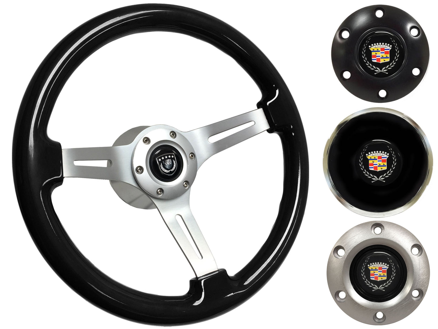 1969-89 Cadillac Steering Wheel Kit | Black Ash Wood | ST3074