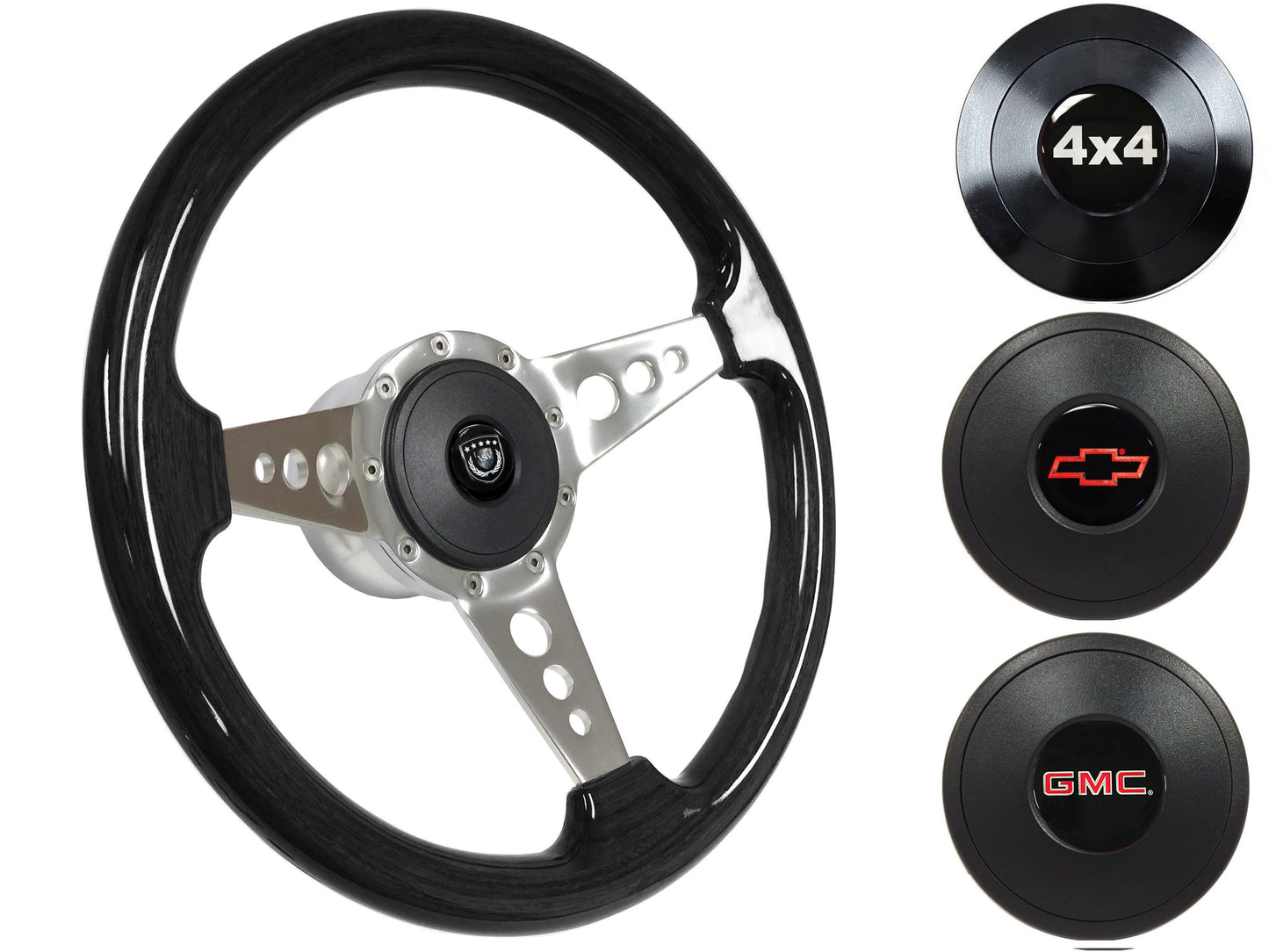 1960-73 Chevy Truck, GMC Steering Wheel Kit | Black Ash Wood | ST3075