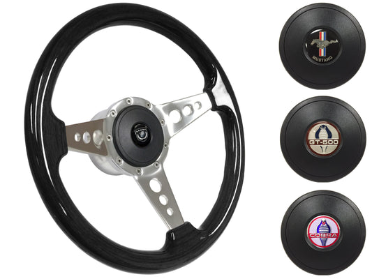 1964.5 Ford Mustang Steering Wheel Kit | Black Ash Wood