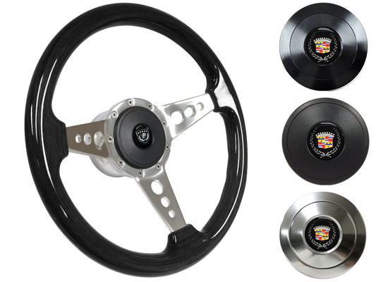 1969-89 Cadillac Steering Wheel Kit | Black Ash Wood | ST3075