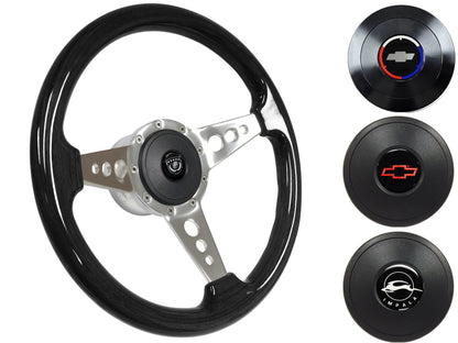 1955-68 Impala Steering Wheel Kit | Black Ash Wood | ST3075