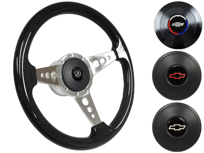 1969-87 El Camino Steering Wheel Kit | Black Ash Wood | ST3075