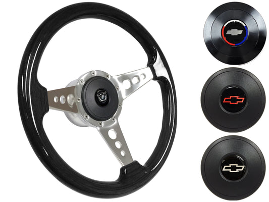 1967-68 El Camino Steering Wheel Kit | Black Ash Wood | ST3075