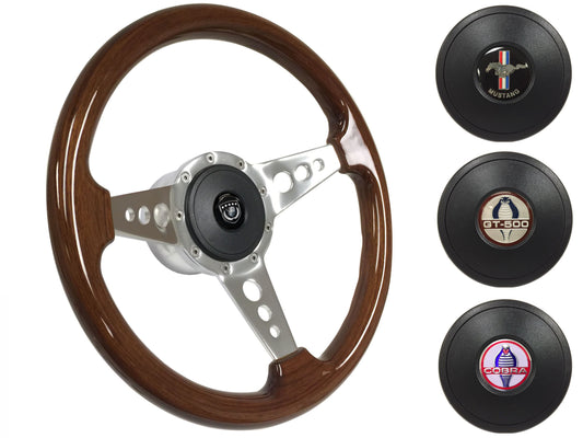 1964.5 Ford Mustang Steering Wheel Kit | Mahogany Wood