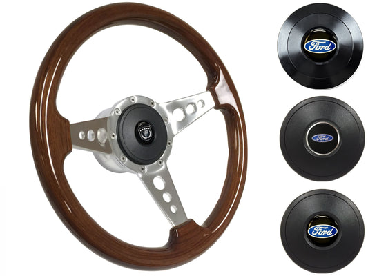 1959-62 Ford Galaxie Steering Wheel Kit | Mahogany Wood | ST3076