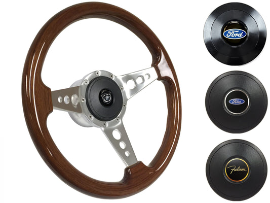 1965-69 Ford Falcon Steering Wheel Kit | Mahogany Wood | ST3076