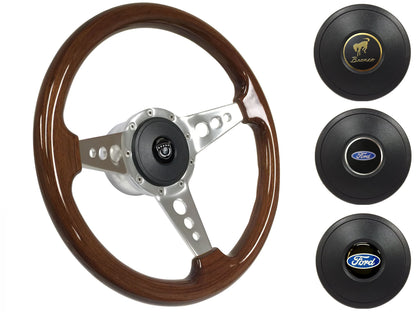1975-77 Ford Bronco Steering Wheel Kit | Mahogany Wood | ST3076