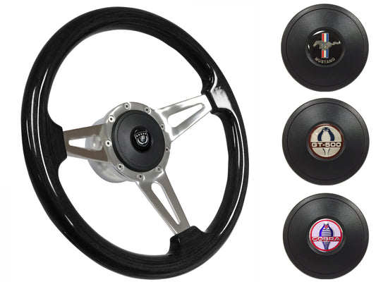 1979-82 Ford Mustang Steering Wheel Kit | Black Ash Wood | ST3077