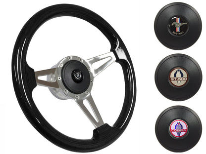 1984-04 Ford Mustang Steering Wheel Kit | Black Ash Wood | ST3077