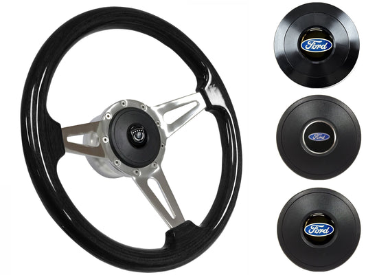 1961-65 Ford Truck Steering Wheel Kit | Black Ash Wood | ST3077