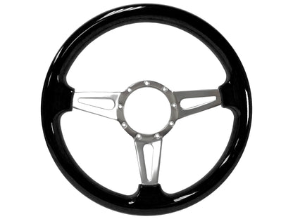 1975-77 Ford Bronco Steering Wheel Kit | Black Ash Wood | ST3077