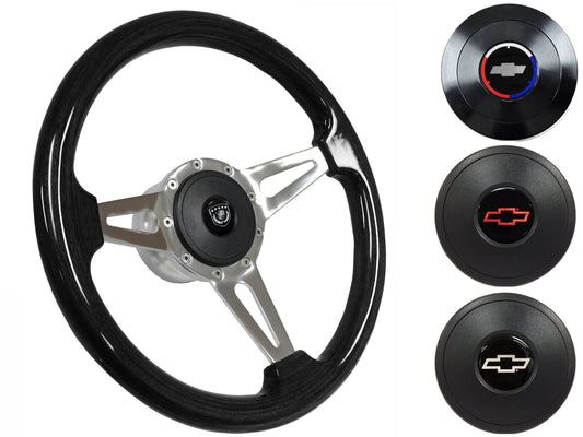 1970-88 Monte Carlo Steering Wheel Kit | Black Ash Wood | ST3077