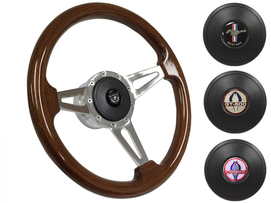 1964.5 Ford Mustang Steering Wheel Kit | Mahogany Wood