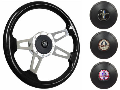 1964.5 Ford Mustang Steering Wheel Kit | Black Ash Wood