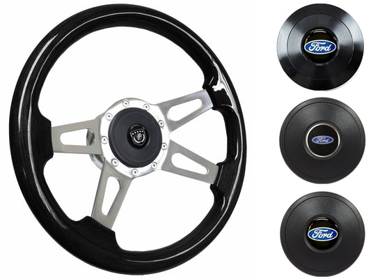 1959-62 Ford Galaxie Steering Wheel Kit | Black Ash Wood | ST3079