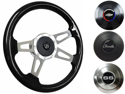 1967-68 Chevelle Steering Wheel Kit | Black Ash Wood | ST3079